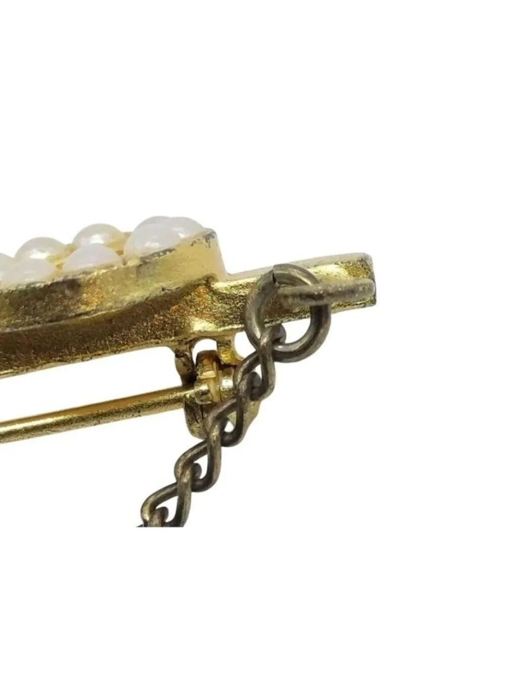 Chanel Brooch Coco Pearl Gold Metal
